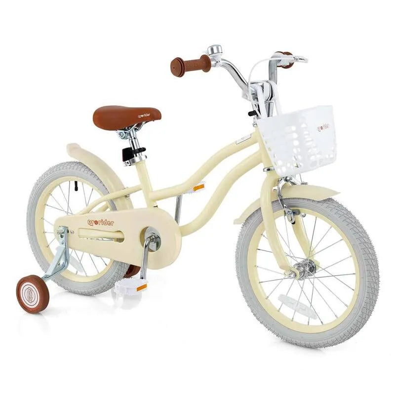 7-Years 4-Years 4-Annori, 16 in. Bambini bici bambino bicicletta regolabile bicicletta con la ruota di allenamento per 7 anni vecchio ragazza Beige, 16 in.