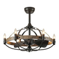 Ventilatore da soffitto, 27 in., Montaggio a flusso, da interno, Bronzo, Cirgolazione dell'aria a controllo remoto, Ventilatori da soffitto con luce
