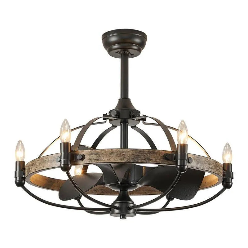 Ventilatore da soffitto, 27 in., Montaggio a flusso, da interno, Bronzo, Cirgolazione dell'aria a controllo remoto, Ventilatori da soffitto con luce