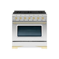 Bruciatore Freestanding Dual Fuel cucina 5. 2CuFt. 6, Acciaio inossidabile, 6 bruciatore, CLASSICO, Acciaio inossidabile con ottone Trim, 5.2CuFt., 5.2CuFt.