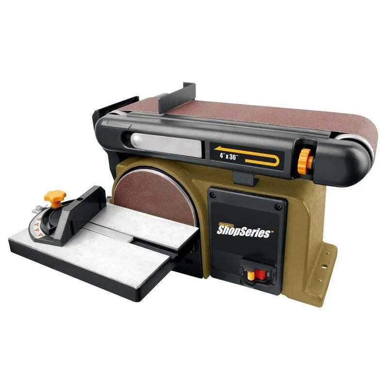 4. 3 Amp 6 in., 36 in., Levigatrice a nastro Disk 4 in. x 36 in. Levigatrice a nastro, 4 in., 4.3 Amp