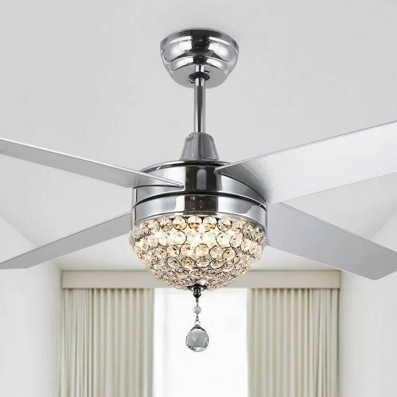 Ventilatore da soffitto, 42 in., Telecomando, reversibile, Chrome, Cirgolazione dell'aria a controllo remoto