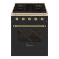 Bruciatore Freestanding Dual Fuel cucina, 4. 2 CuFt, 4 bruciatore, Grafite opaco con ottone Trim, CLASSICO, 4.2 CuFt