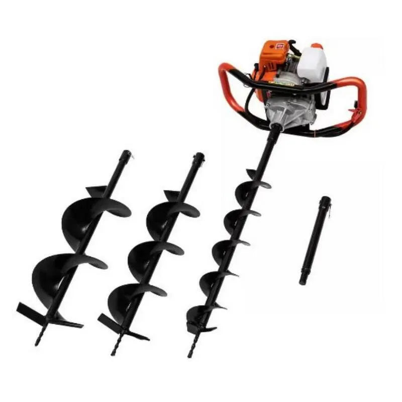 2-Stroke, 4 in., 6 in., 8 in., Bits Auger, 44in Lunghezza 63 cc Gasoline Engine Post Hole Digger con 4 in. /6 in. /8 in. Bit Auger, 44in