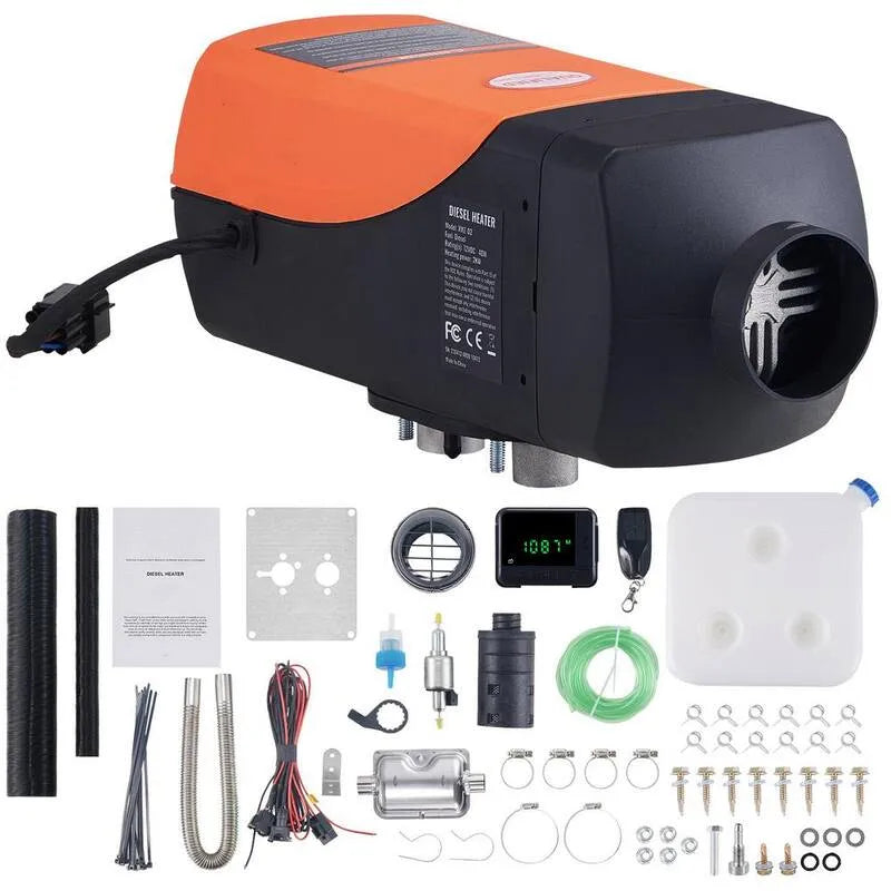12-Volt, 2KW, 6824 BTU, Telecomando, Design compatto portatile, Diesel, 824 BTU Riscaldatore diesel portatile, 6,824 BTU