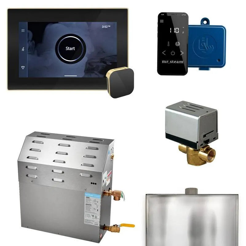 Generatore, vapore doccia generatore pacchetto con iSteamX controllo in ottone raso nero, 15000 W, Ottone in raso nero, Generatori di vapore per doccia
