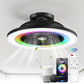 Ventilatore da soffitto, 23 in., Acrilico Shade e telecomando incluso, Montaggio a flusso, da interno, Nero