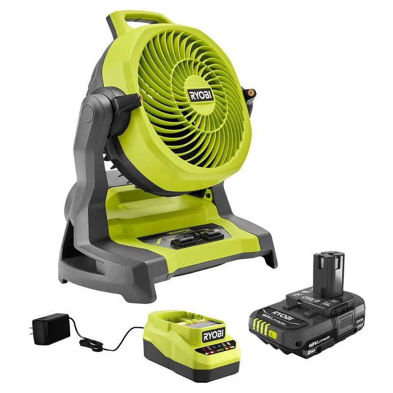 Kit di avviamento batteria e caricabatteria compatto RYOBI, 18V, 7-1/2 in., Design senza fili, Design compatto portatile, 2. 0 Ah, 2.0 Ah