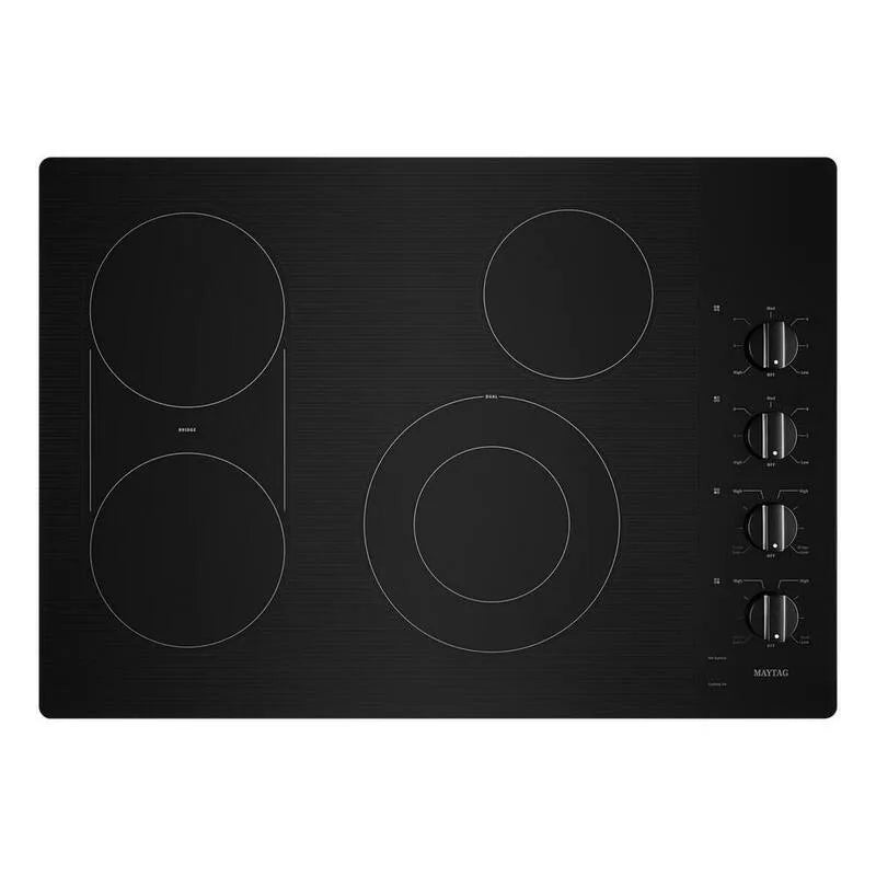 Piano cottura elettrico, 30 pollici, 4 bruciatore, piastra, superficie di cottura al piano di costruzione, reversibile, nero, 30 in