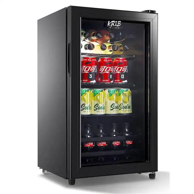 Krib Bling, 15. 75 in. Bottiglie a singolo punto 60-Wine e 120 lattine bevande refrigeratore bevande e cantinetta vino in nero, Frigoriferi per bevande e vino, 15.75 in