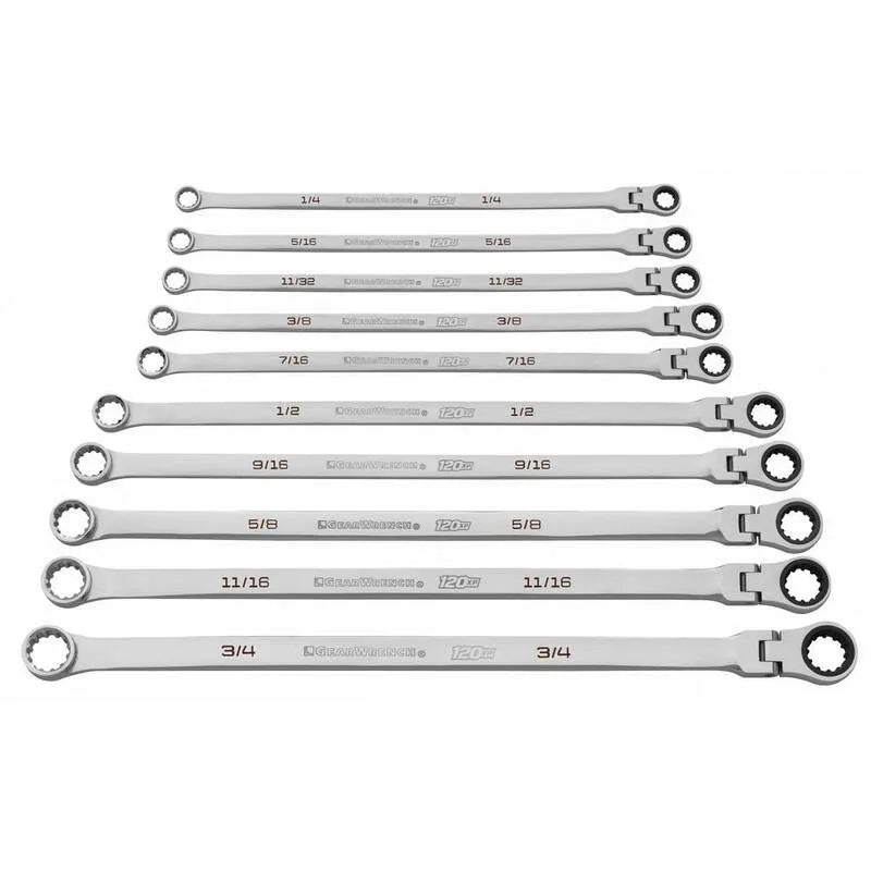 10 pezzi XL Flex-Head GearBox Set di chiavi a cricchetto 120XP, 10Piece