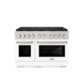 Gamma di gas, 48 in., 8 bruciatore, Acciaio inossidabile, Cucina a convezione, Bianco
