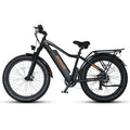 7-velocità, 750W, Alluminio, 26 pollici, Nero/Orange 26 pollici Bici elettrica in alluminio con pneumatici grassi Shimano Derailleur 750W freno motore anteriore e posteriore, 26 Inch