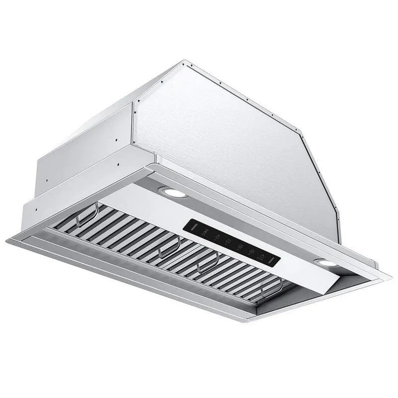 Cappa aspirante, Cappa 30in., 900 CFM, controllo di gestione e LED, acciaio inossidabile, installazione integrata