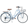 7-velocità, blu 7-velocità lega di alluminio telaio bicicletta per le signore, 26 in.