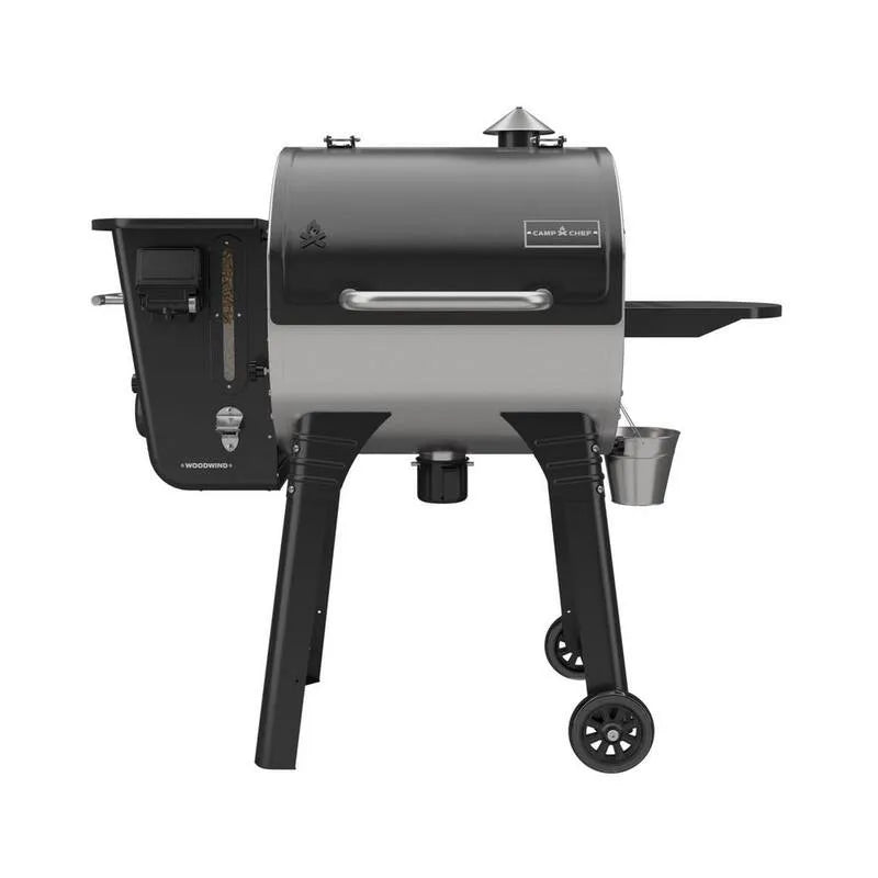 Griglia in pellet SS 24, Acciaio inossidabile, Legno, Nero