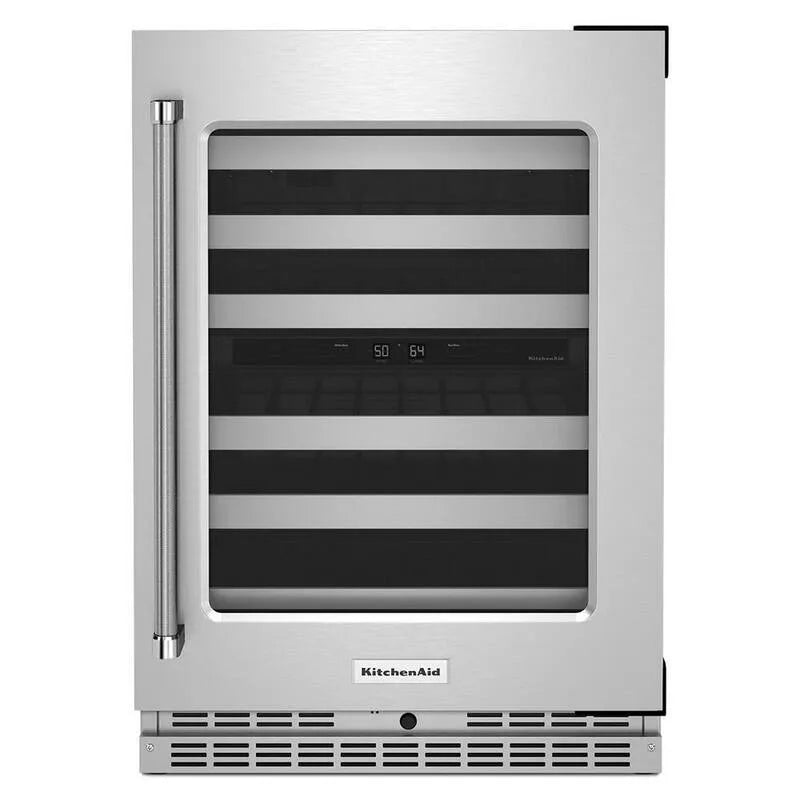 KitchenAid CucinaAid 46 bottiglie, 24 pollici, Acciaio inossidabile, Cucina a doppio piatto, 24 in