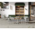 Luce del pezzo 3 pezzi, Luce grigio plastica esterna Bistro Conversazione Set con tavolo rotondo e sedile allargato, esterno