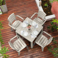 Set da pranzo per patio interno e esterno 5 pezzi, Taupe