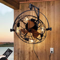 Ventilatore da soffitto, 24. 8 in., Wall-Mountable, montato a parete, da interno, con telecomando, Nero, 24.8 in