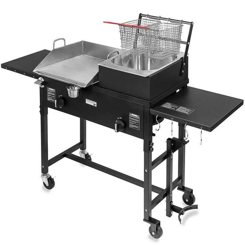 Griglia di gas portatile del propano esterno del bruciatore, progettazione portatile compatta, disegno pieghevole, propano liquido, nero