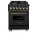 Bruciatore Dual Fuel cucina, 24 pollici, 4 bruciatore, Acciaio inossidabile, Autografo, Nero, bronzo