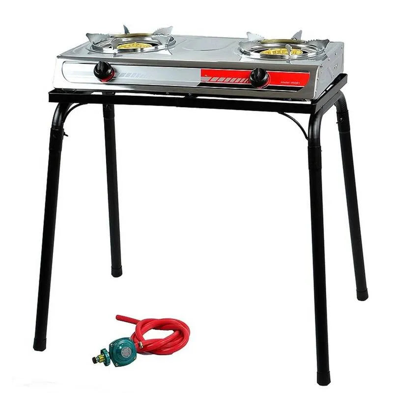 Doppio bruciatore esterno del campeggio del piano di cottura, compatto portatile di progettazione, liquido Propane