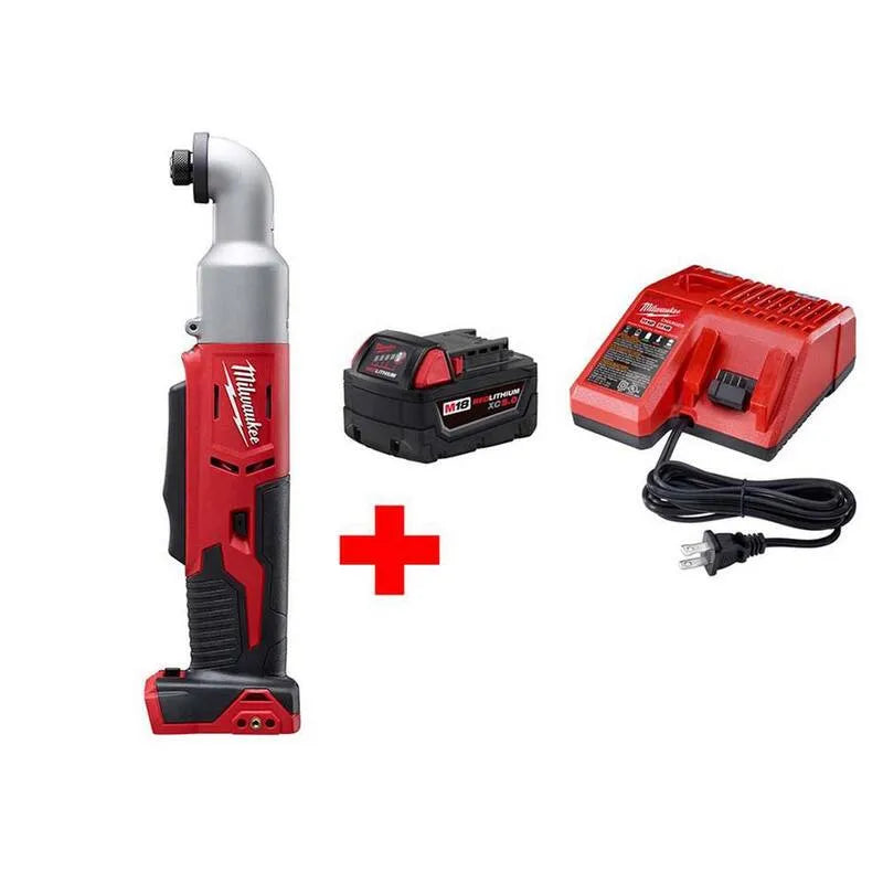Milwaukee 2-velocità, 18V, 1/4 in., 5. 0Ah batteria e caricabatterie, avvitatore a impulsi dell'angolo destro di Hex 2-velocità con, progettazione senza fili, M18, 5.0Ah