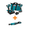 2 pezzi Kit Makita Combo 2 pezzi, Design senza cordone, 18V, 3/8 in., 4 in., 3. 0Ah, senza spazzole, 3.0Ah