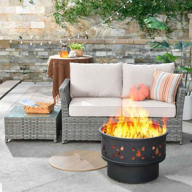 Divano, All'aperto, Legno, Patio, Hanes, Grigio, Beige, Soggiorno