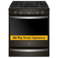 Gamma di gas di Whirlpool, 5, 8 cu. ft, quando collegato in acciaio inossidabile nero resistente alla stampa, 5.8 cu. ft
