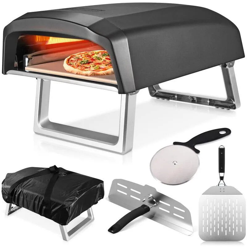 Forno per pizza all'aperto del gas propano portatile, design portatile compatto, propano liquido e copertura della carry, bruciatore a L-Shaped