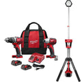Milwaukee 18-Volt senza cordone trapano, progettazione senza cordone, con Two 1. 5Ah Batterie & Tower luce, M18, 1.5Ah