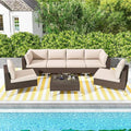 7 pezzi Set di sezione esterna, Cuscini di Beige