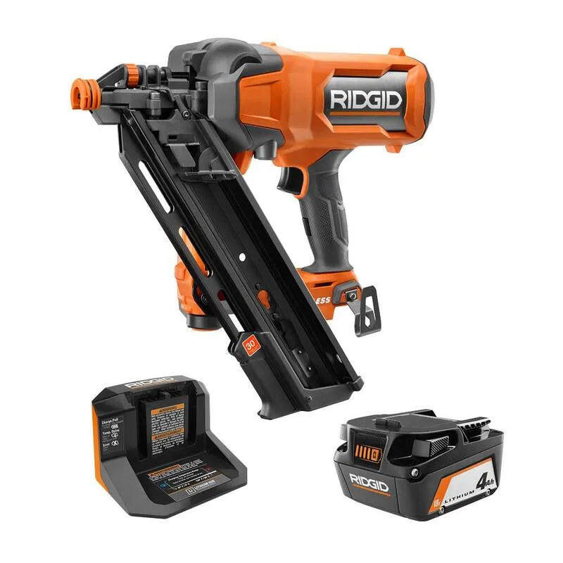 Kit per unghie di framing RIDGID 2-Pack, Design senza cordone, 18V, 4. 0 Ah, senza spazzole, Batteria, 4.0 Ah