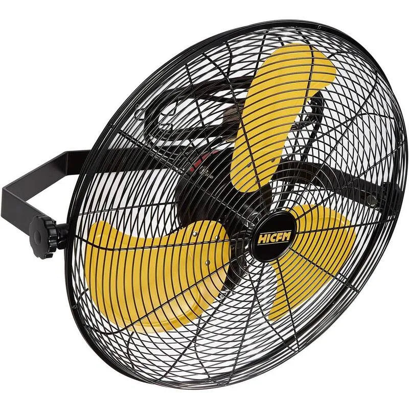 IP44, 18 in. Ventilatore oscillante ad alta velocità interno/esterno del supporto della parete in giallo con IP44 Enclosure Motor, 18 in.