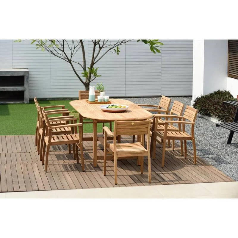 9 pezzi Set da pranzo in teak per piatti da 9 pezzi, coventry