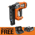 RIDGID 16-Gauge, 18V, 2-1/2 in., Nailer di finitura dritto con batteria e caricabatterie incluso 2. 0 Ah, Design senza fili, Senza spazzole, 2.0 Ah