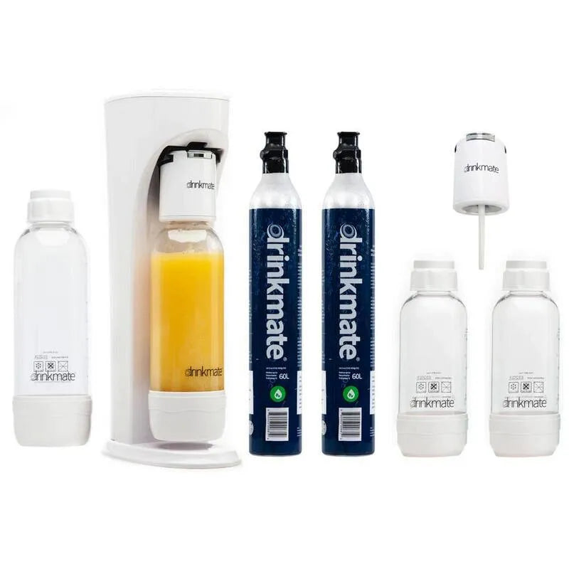 Soda Maker CO2, 60L, 1L, 0. 5L, Infusore Extra Fizz, Acqua scintillante bianca classica, 0.5L